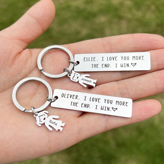 Personalised I Love Your more Keychain